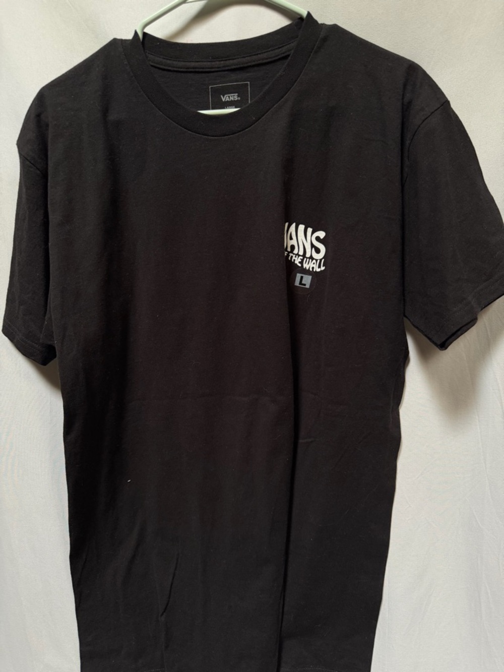 Vans Black Men's Logo Tee with Small White Chest Graphic